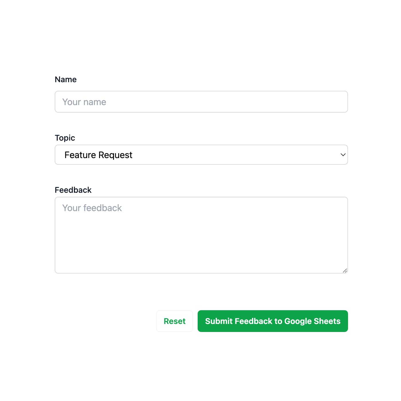 Feedback Form Template